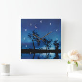 Horloge Carrée Chevaux et étoiles lunaires Fantastique Beau (Maison)