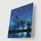 Horloge Carrée Chevaux et étoiles lunaires Fantastique Beau (Angle)