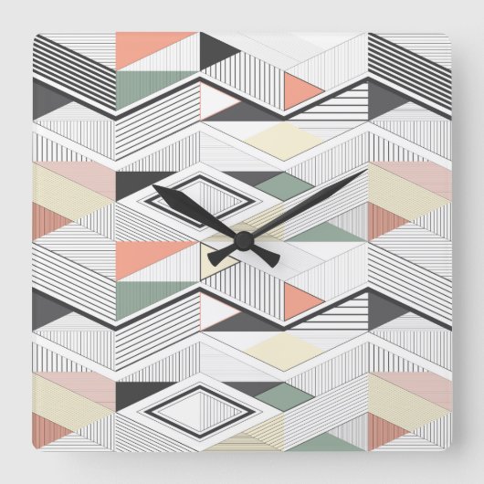 Horloge Carrée Chevron africain vector (Recto)