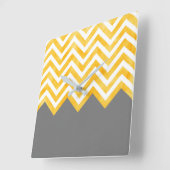 Horloge Carrée Chevron Golden Yellow (Angle)