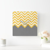 Horloge Carrée Chevron Golden Yellow (Maison)