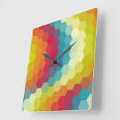 Horloge Carrée Chevron Pattern (Angle)