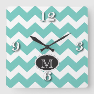 Horloge Carrée Chevron wall Clock