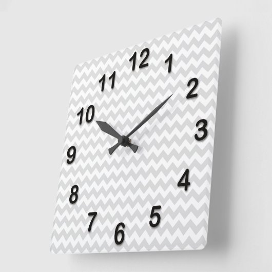 Horloge Carrée Chevron Zig-Zag (Angle)