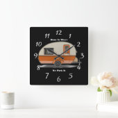 Horloge Carrée Chez nous, où nous le garons (Maison)