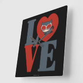 Horloge Carrée Chibi Catwoman LOVE (Angle)