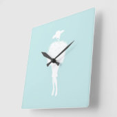 Horloge Carrée Chic de menthe (Angle)