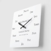 Horloge Carrée Chic Français Numéros Votre fuseau horaire préféré (Angle)