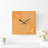 Horloge Carrée Chic Gold Orange Abstract (Maison)