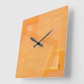 Horloge Carrée Chic Gold Orange Abstract (Angle)