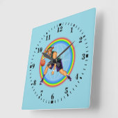 Horloge Carrée Chicago bulls basketball player in action (Angle)