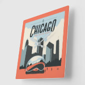 Horloge Carrée Chicago, Illinois | Millennium Park (Angle)