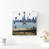 Horloge Carrée Chicago Skyline (Maison)