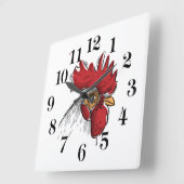 Horloge Carrée Chicken Head Wall Clock (Angle)
