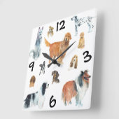 Horloge Carrée Chien (Angle)