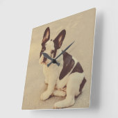 Horloge Carrée Chien (Angle)