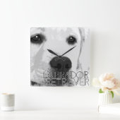 Horloge Carrée Chien d'arrêt de Rabrador (Maison)