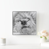 Horloge Carrée Chien de Coton de Tulear (Maison)