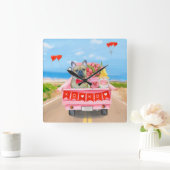 Horloge Carrée Chien de la Saint-Valentin (Maison)