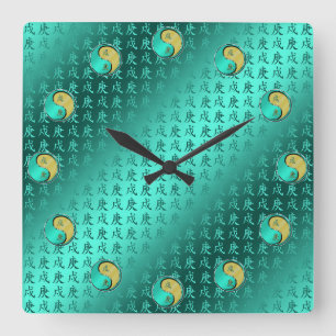 Horloge Carrée Chien de Métal