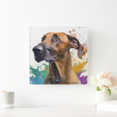 Horloge Carrée Chien de Ridgeback (Maison)