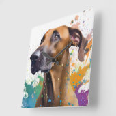 Horloge Carrée Chien de Ridgeback (Angle)