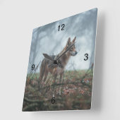 Horloge Carrée Chien-loup (Angle)