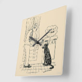 Horloge Carrée Chien vieillissant (Angle)