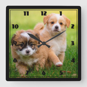 Horloge Carrée Chiens