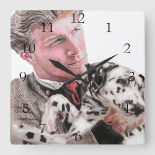 Horloge Carrée Chiens de Dalmatie Chiens d'art Animaux Enfants Ho