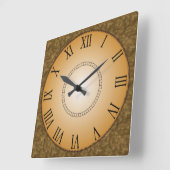 Horloge Carrée Chiffre romain de poussière d'or (Angle)