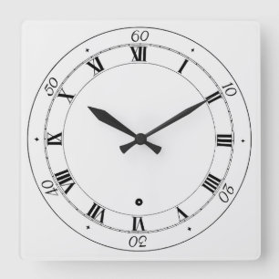 Horloge Carrée Chiffre romain simple