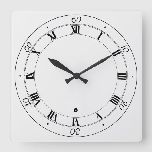 Horloge Carrée Chiffre romain simple (Recto)