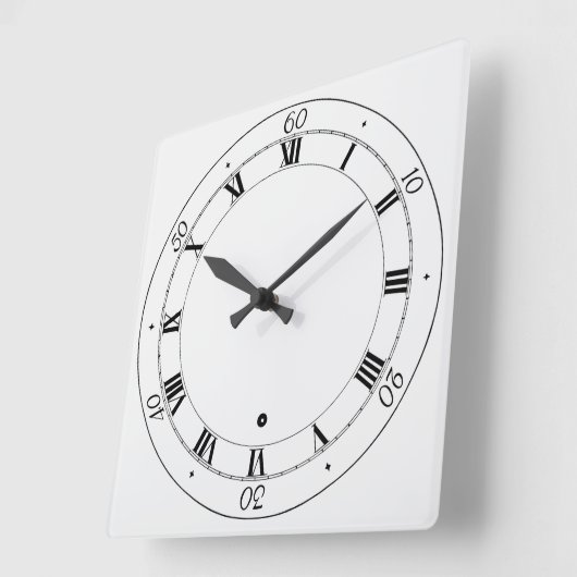 Horloge Carrée Chiffre romain simple (Angle)