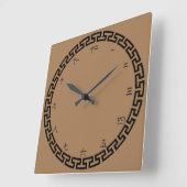 Horloge Carrée Chiffres chinois avec frontière (Angle)