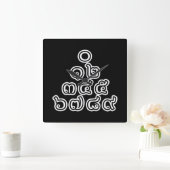 Horloge Carrée Chiffres thaïlandais Pyramide ♦ Script en thaï ♦ (Maison)