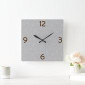 Horloge Carrée Chiffres trimestriels minimalistes gris (Maison)