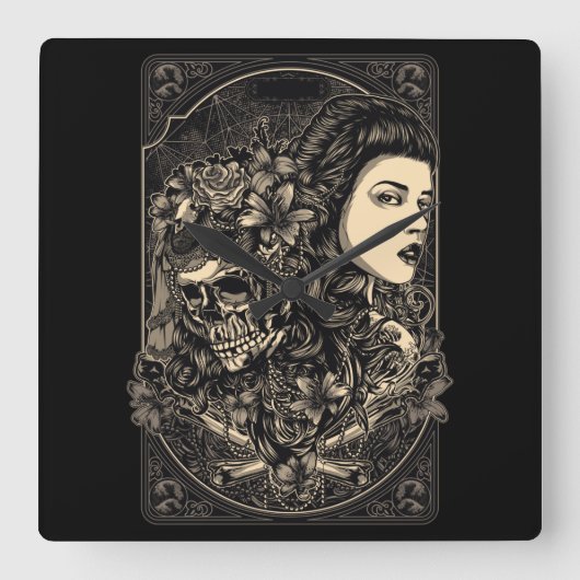 Horloge Carrée Chimie (Recto)