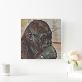 HORLOGE CARRÉE CHIMP ART (Maison)