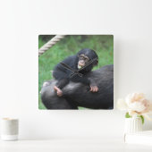 Horloge Carrée Chimpanzé 032 (Maison)
