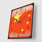 Horloge Carrée Chinois poli (Angle)