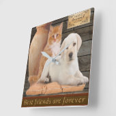 Horloge Carrée Chiot (Angle)