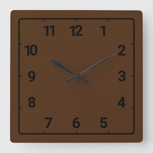 Horloge Carrée Chocolate brown (Recto)