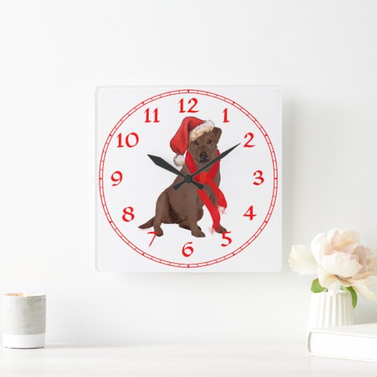 Horloge Carrée Chocolate Labrador (Maison)
