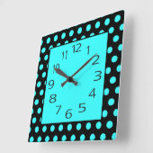 Horloge Carrée Choisissez vos propres Pois couleur (Angle)