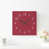 Horloge Carrée Choix de couleur blanc rouge (Maison)