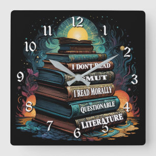 Horloge Carrée Choix de livres Humour