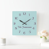 Horloge Carrée CHOOSE YOUR COLOR, Robins Egg Blue, (Maison)