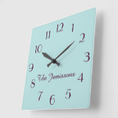 Horloge Carrée CHOOSE YOUR COLOR, Robins Egg Blue, (Angle)
