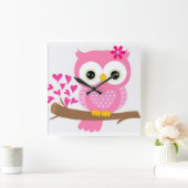 Horloge Carrée Chouette (Maison)